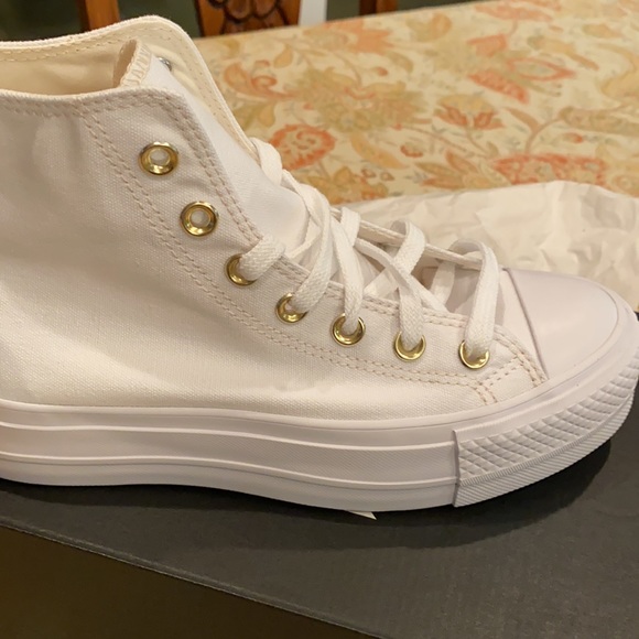 Converse White Gold Platform Chuck Taylor All Star - Picture 9 of 9